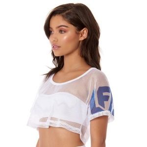 LF Logo White Crop Top